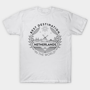 Netherlands Minimal Badge Design T-Shirt